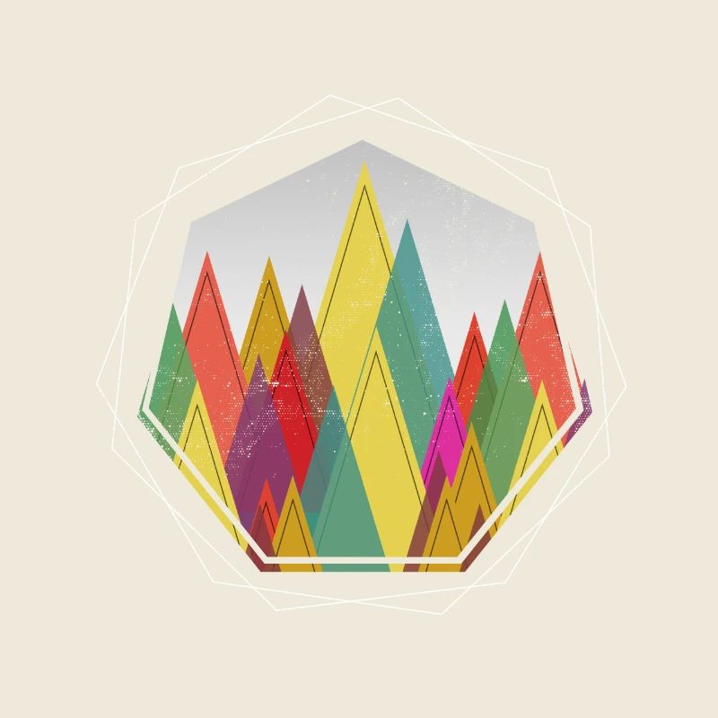 Wald - Geometrisch Modern Abstrakt Kunst Geschenk