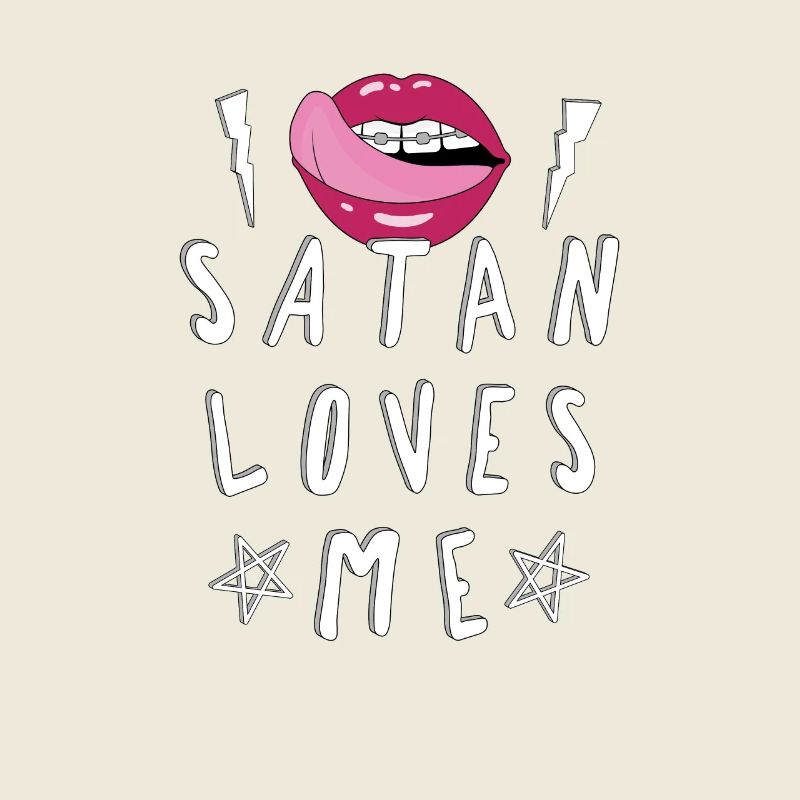 Satanic Lips Satan m'aime Pentagram athée