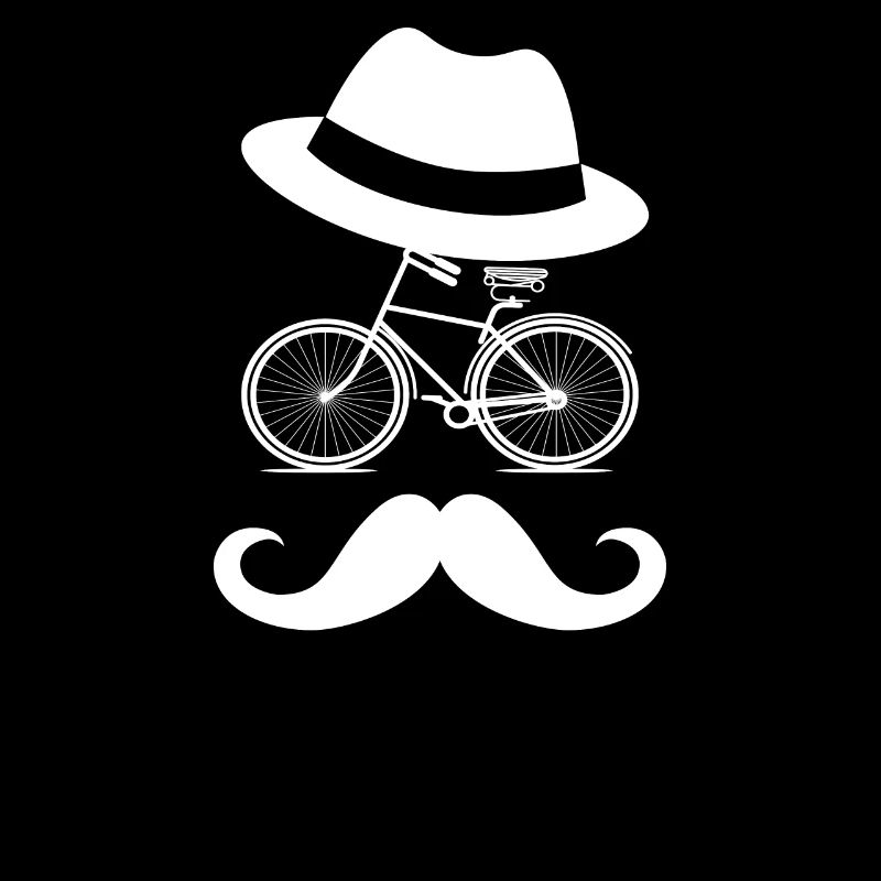 Hipster Bicycle with mustache and hat