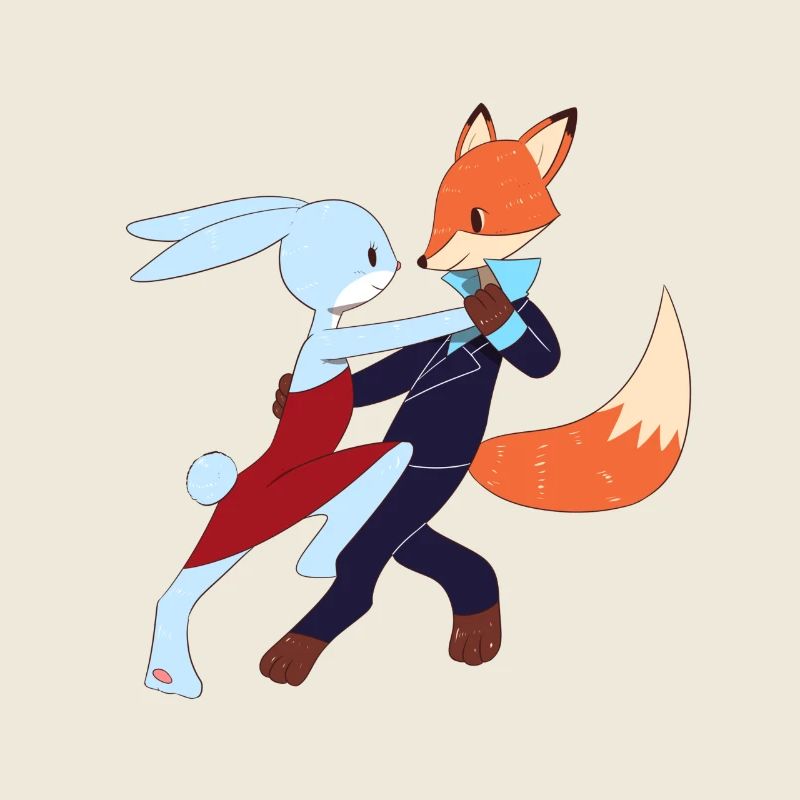 Salsa bunny and fox dance salsa shirt