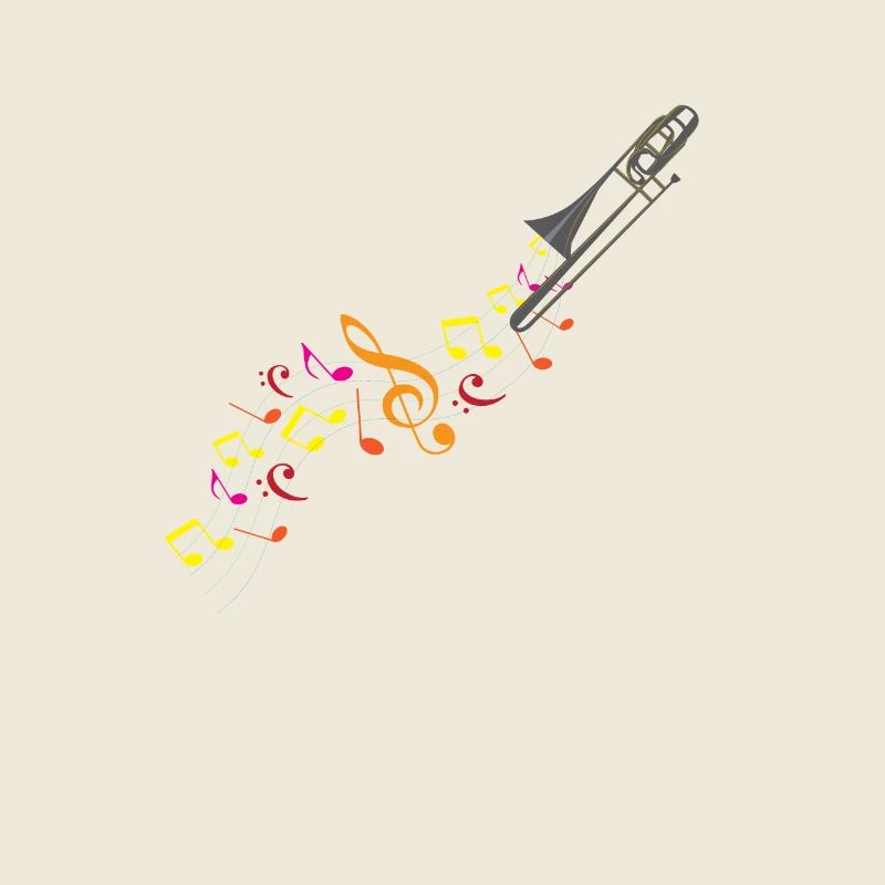 Trombone et notes de musique