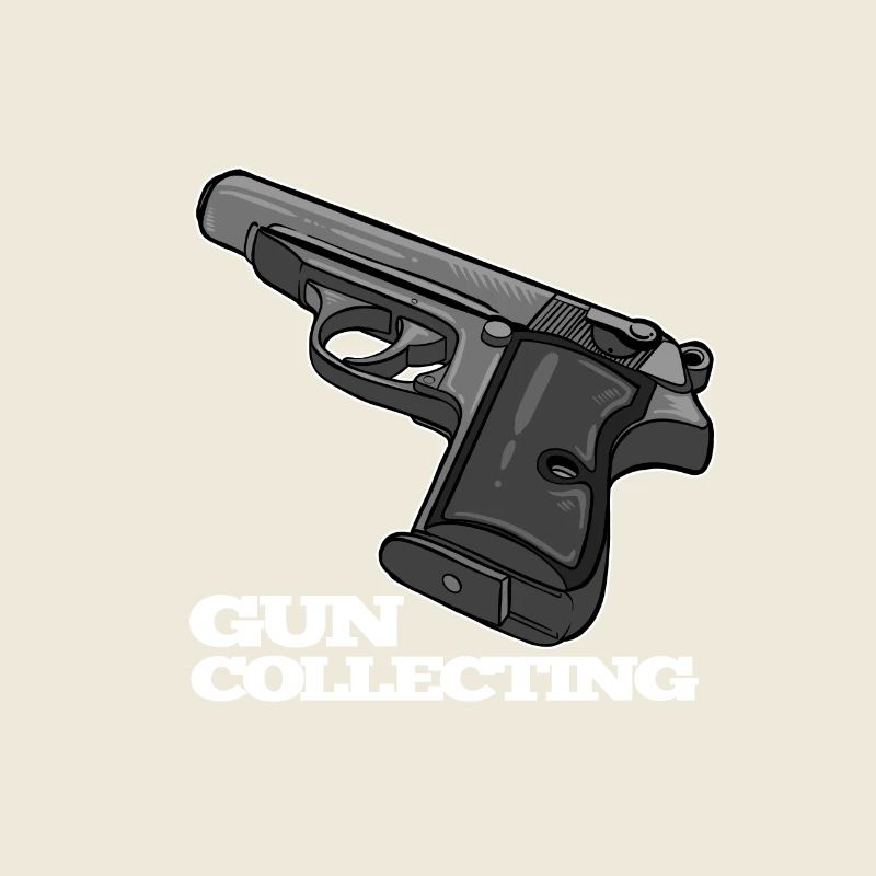 Pistol design with text motif