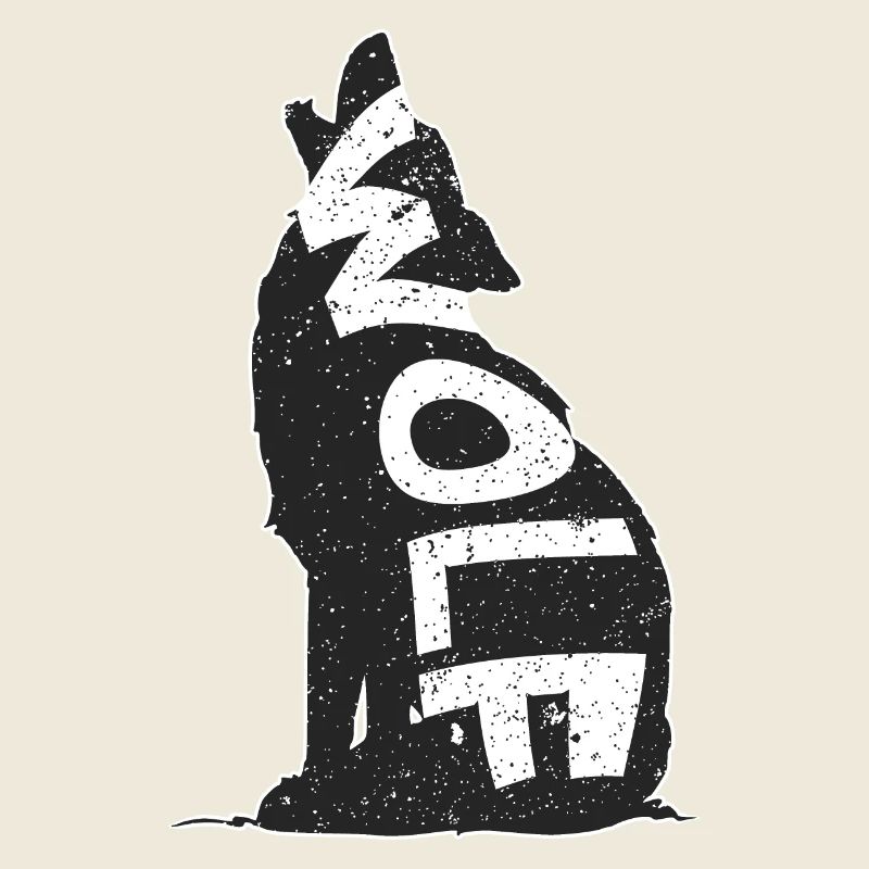 Schwarzer Wolf auf Sternenhintergrund