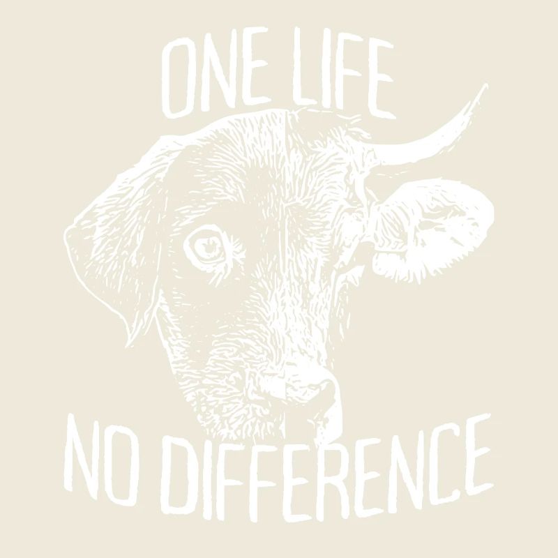 One Life No Difference Vegan Vegetarier Tierschutz