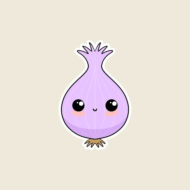Motif mignon d’autocollants violets en forme d’oignon