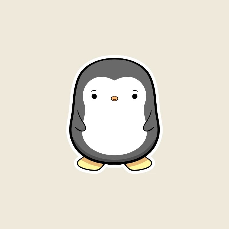 Little Penguin Cartoon Sticker