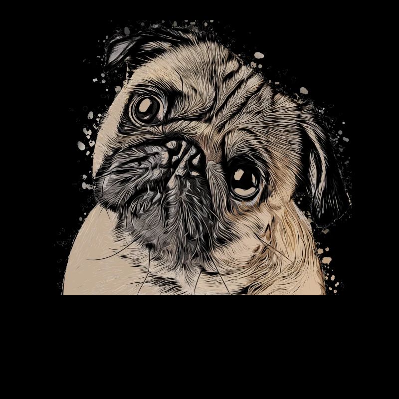 tshirt idée cadeau mignon chiot carlin carlin