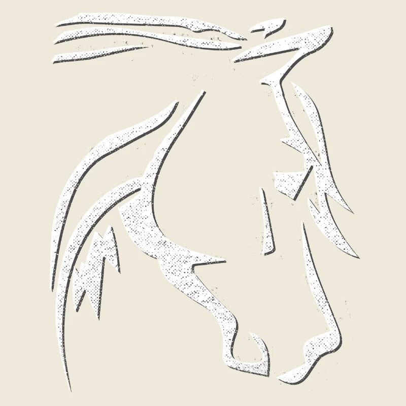 Tête de cheval - dessin de cheval - équitation - cavalière