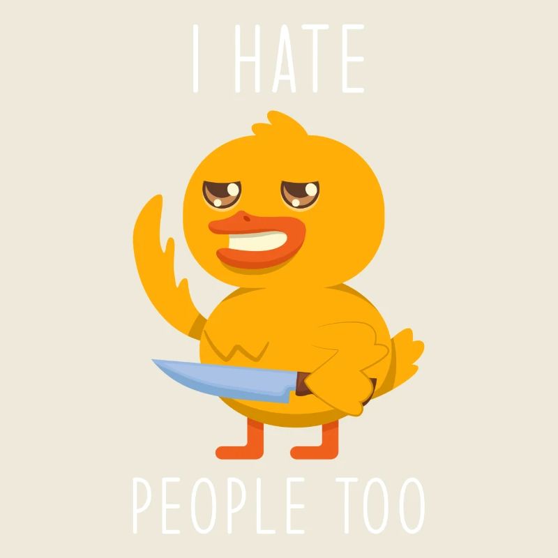 Ente mit Messer Ich hasse Menschen