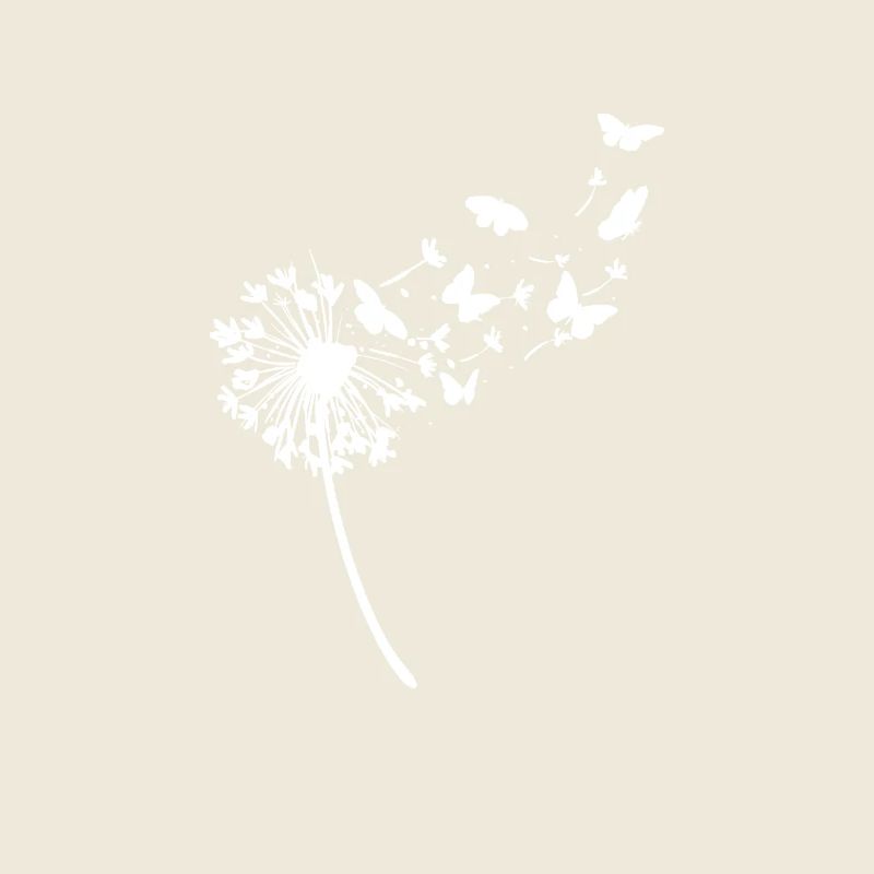 A Nice Blowball Dandelion With Butterflies Make A