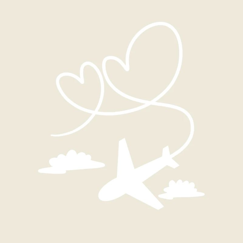 Flugzeug Flieger mit Herz