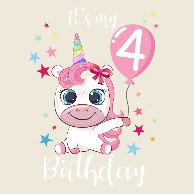 Ich bin schon 4 Einhorn Geburtstag Luftballon Süß