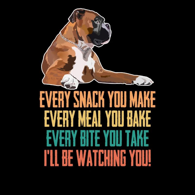 Boxerhund Jeder Snack, den du krank machst, beobachte