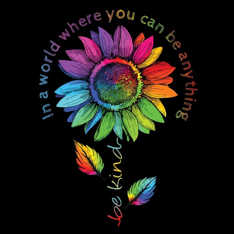 Be Kind LGBTQ Regenbogen Sonnenblume Blume CSD