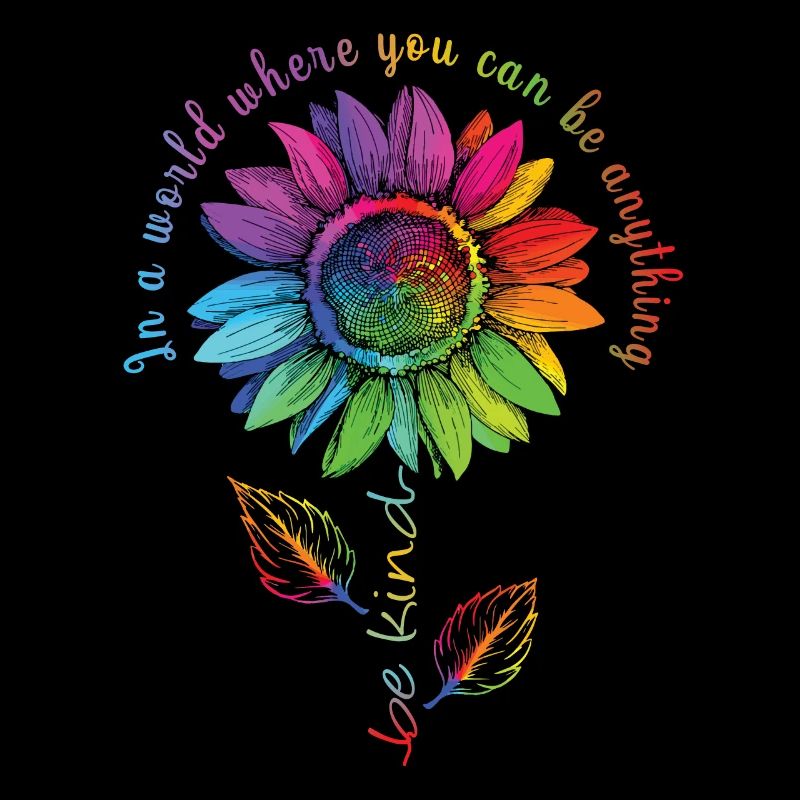 Be Kind LGBTQ Regenbogen Sonnenblume Blume CSD