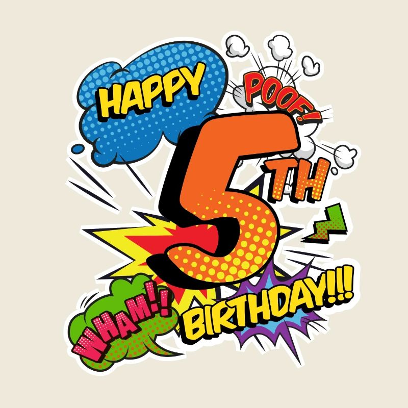 5. Geburtstag Junge Comic-Stil Superhelden