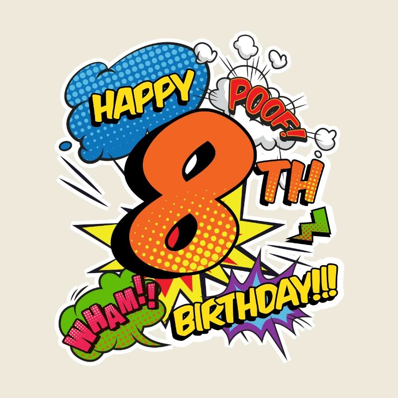 8. Geburtstag Junge Comic-Stil Superhelden