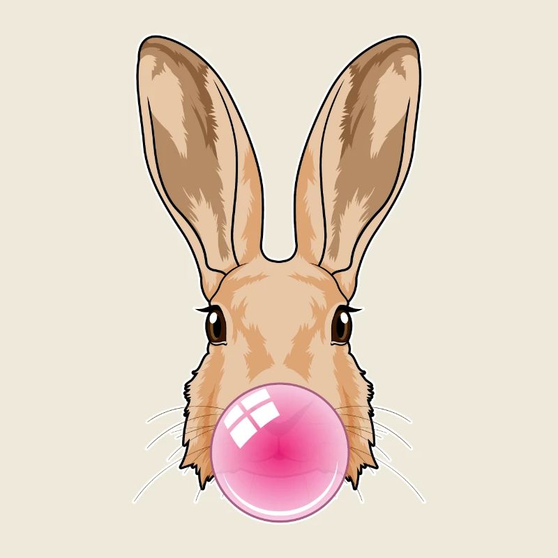 Lapin avec chewing-gum
