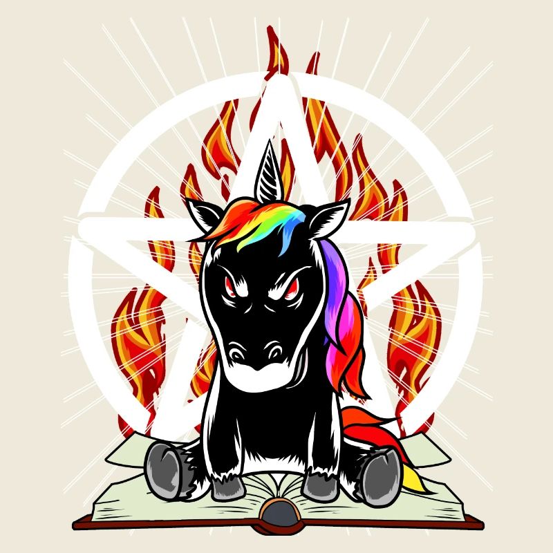 Satan Unicorn Pentagram Devilish Mythical Creature Evil