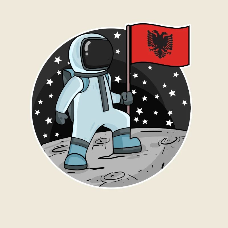 Astronaute avec drapeau Albanie