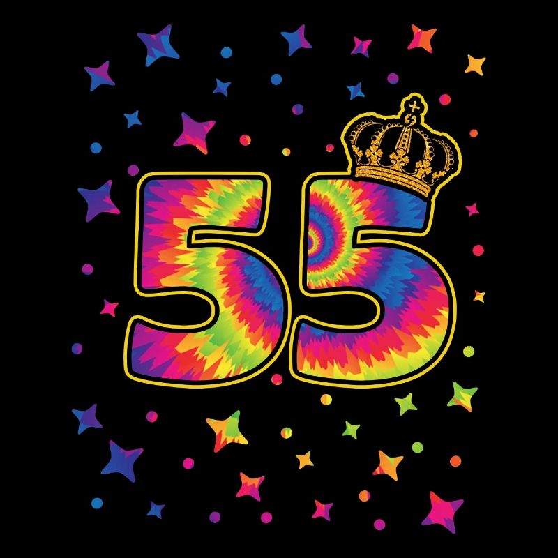 Tie-dye 55th birthday party 55 years old