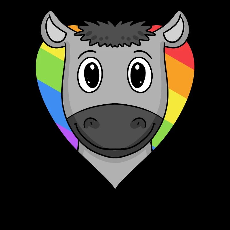 LGBT Tier Esel Regenbogen Herz