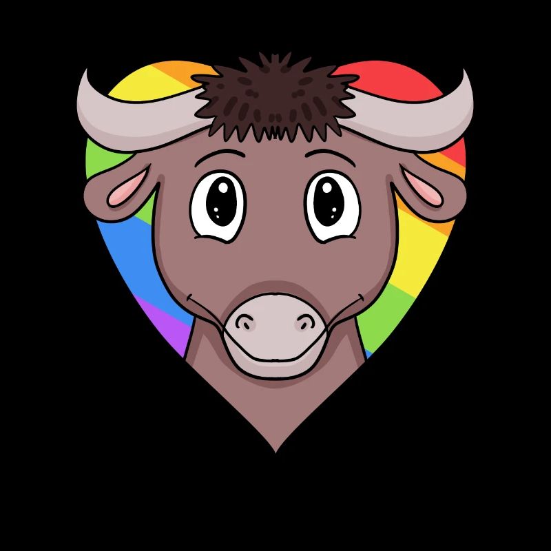 LGBT Tier Stier Regenbogen Herz