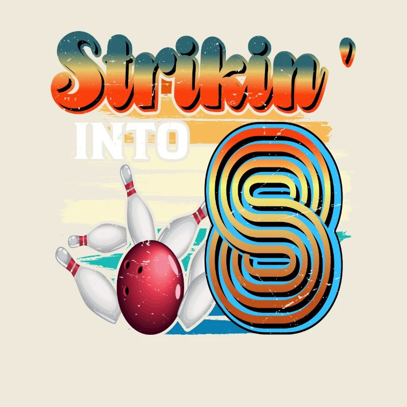 Strikin' Into 8 Bowling Bowler 8ème anniversaire