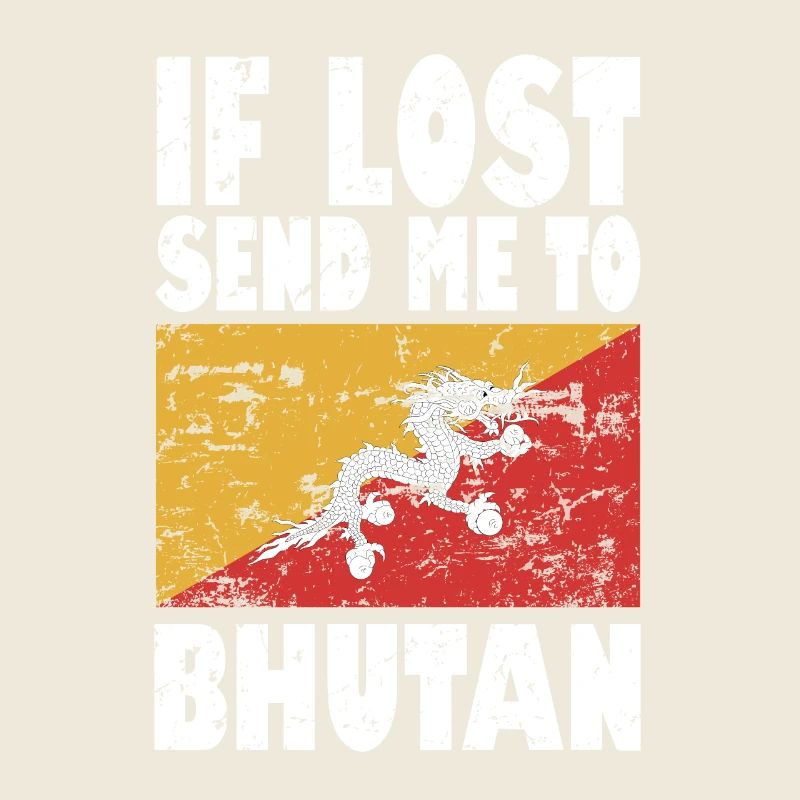 Bhutan Flagge Spruch