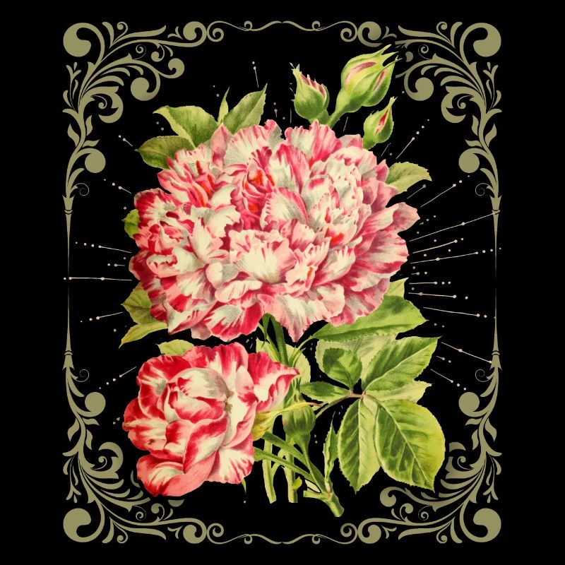 Rose rose motif, vintage retro, botanical