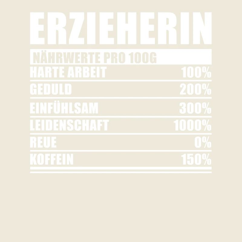 Erzieherin Geschenk Nährwerte pro 100g