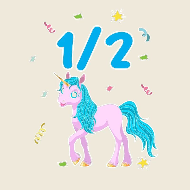 Demi-année 6 mois anniversaire licorne