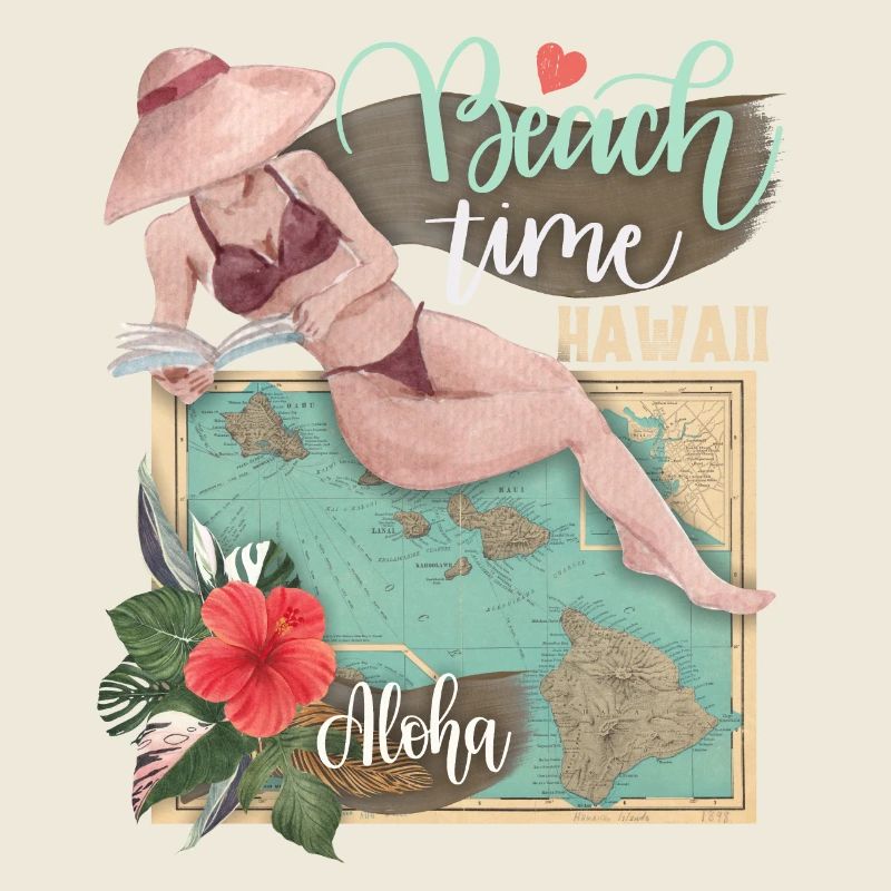 Hawaii Vacation, , Vintage Map