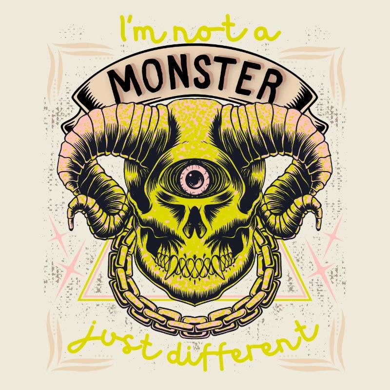Monster zombie, introverted, funny saying