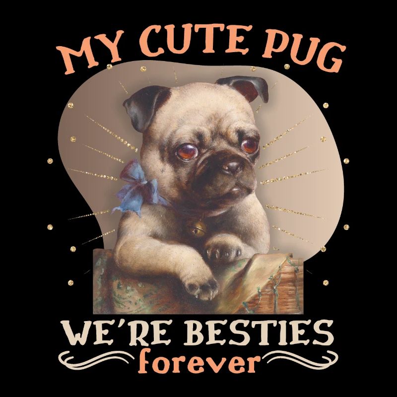 Mops-Hund, Pug-Dog, Hund Illustration, Spruch