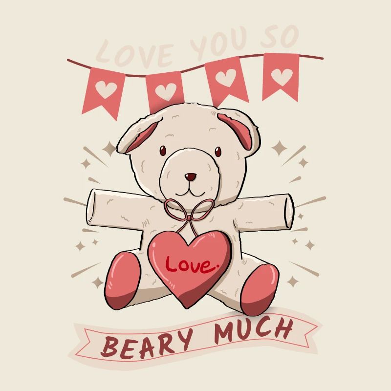Lustiger-Bär, Teddybär, Love-You-Liebe Spruch, Pun