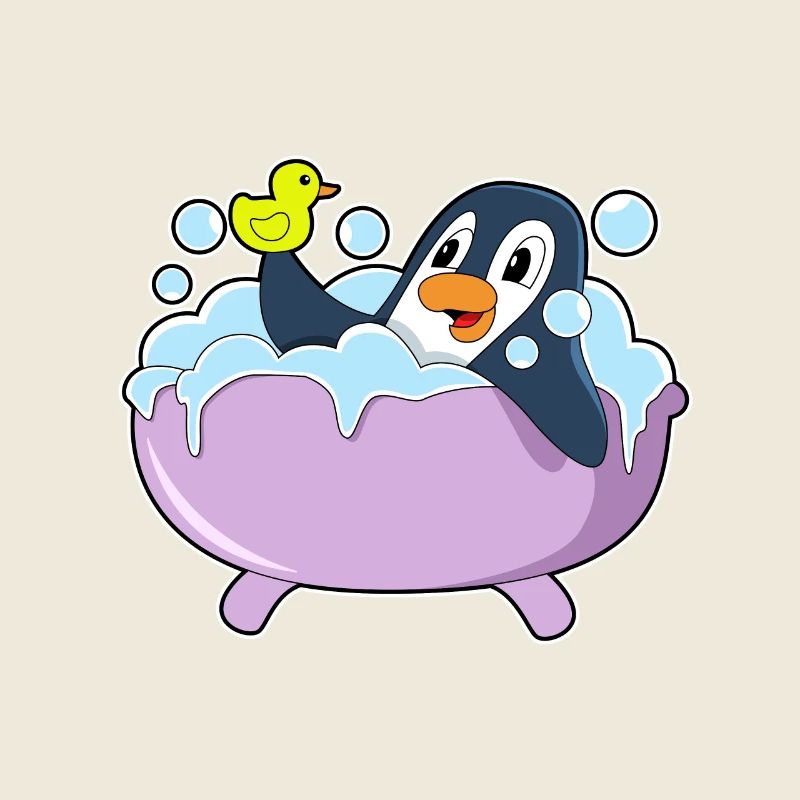 Penguin Bathing Bathtub
