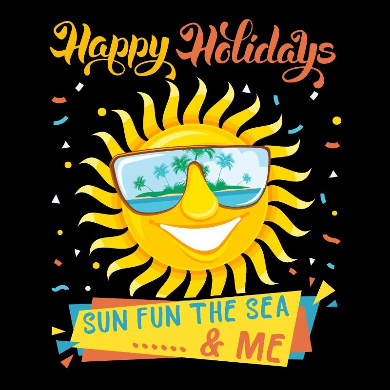 Urlaub am Meer, Ferien, lachende-Sonne, Spruch