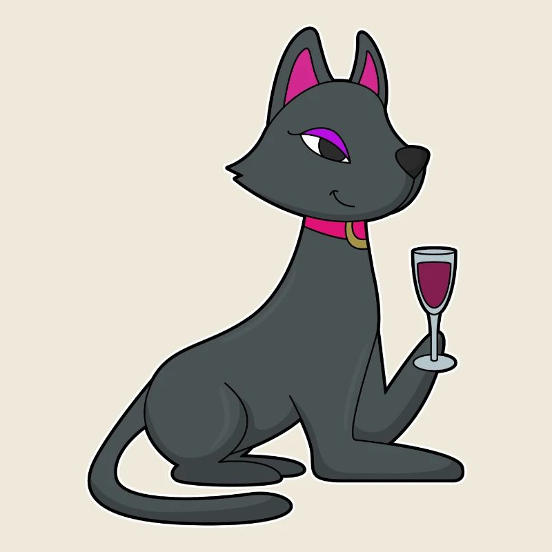 Katze Rotwein