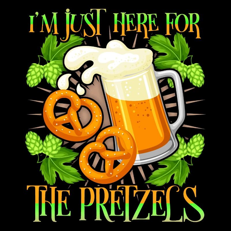 Bier, Brezel lustiger Spruch mit Bierkrug