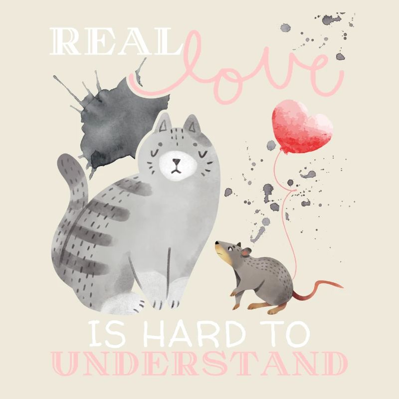 Chat, souris, amour Saint-Valentin, dire de l’amour réel