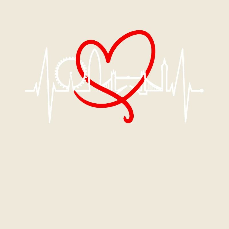 Londres Heartbeat Skyline Angleterre Heart Union Jack