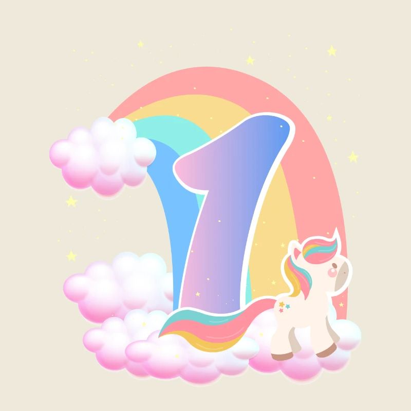 1 Unicorn Rainbow Clouds Little Pony 1.