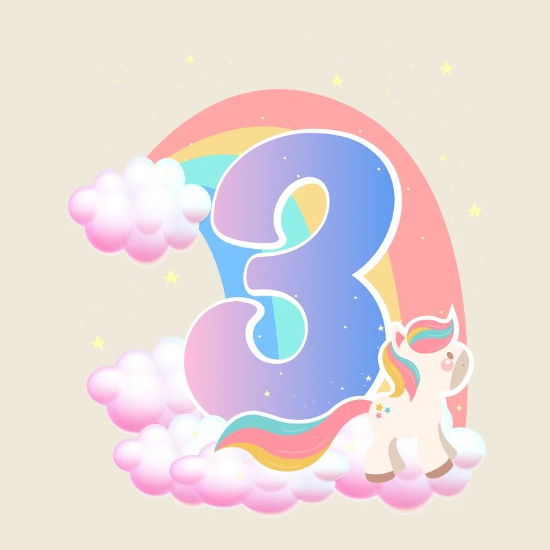 3 Unicorn Rainbow Clouds Little Pony 3.