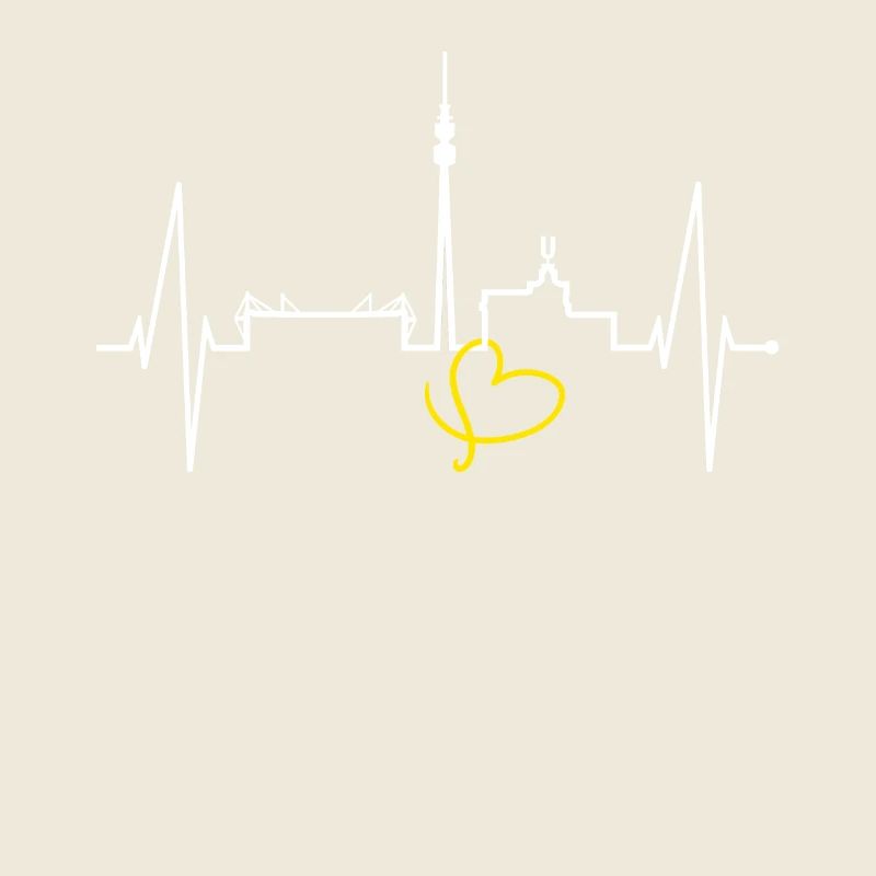 Dortmund Skyline Heartbeat Stadium Fan Dortmunder