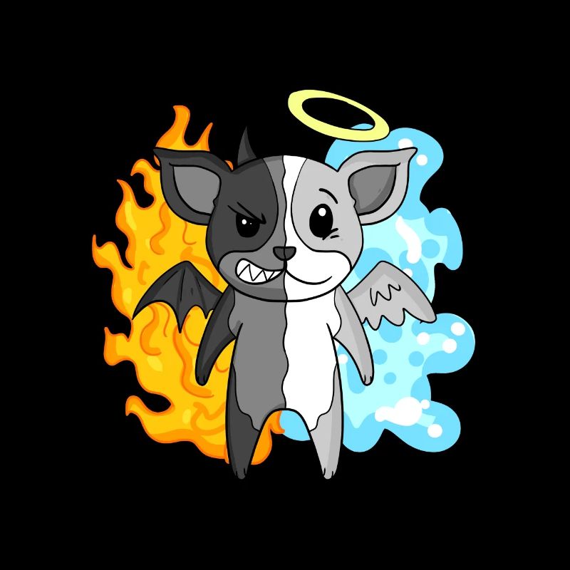 Hund Terrier - Engel und Teufel