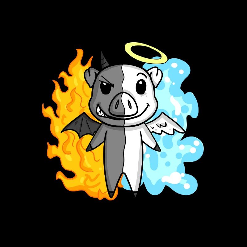 Schwein - Engel und Teufel