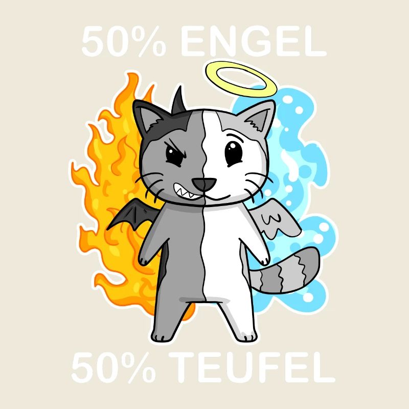 Katze Engel und Teufel