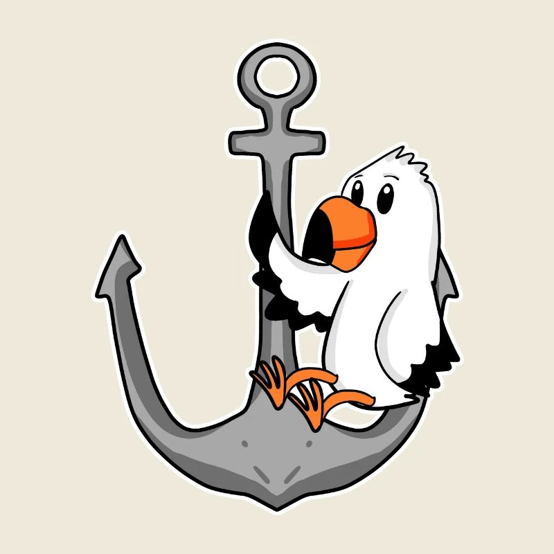 Anker und Möwe