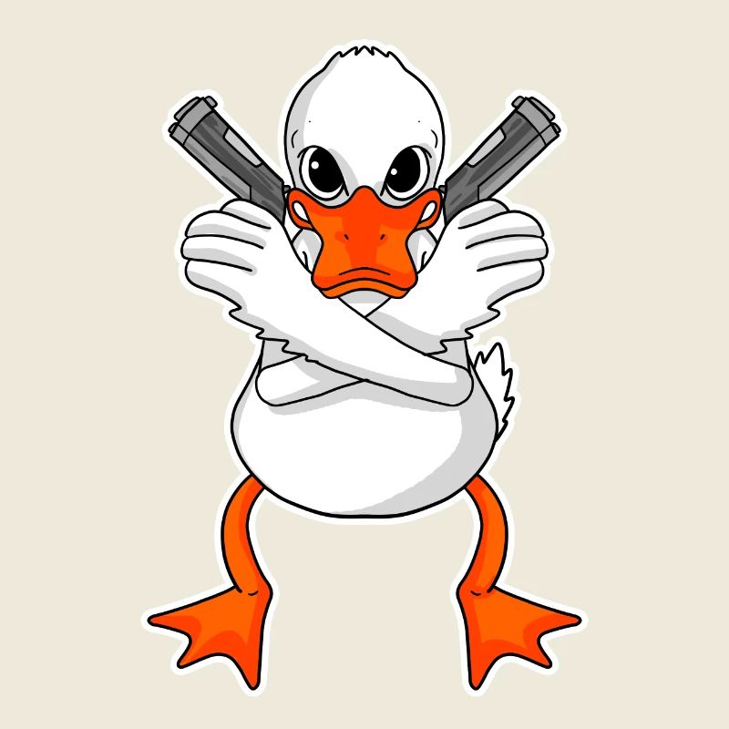 Ente mit Pistole